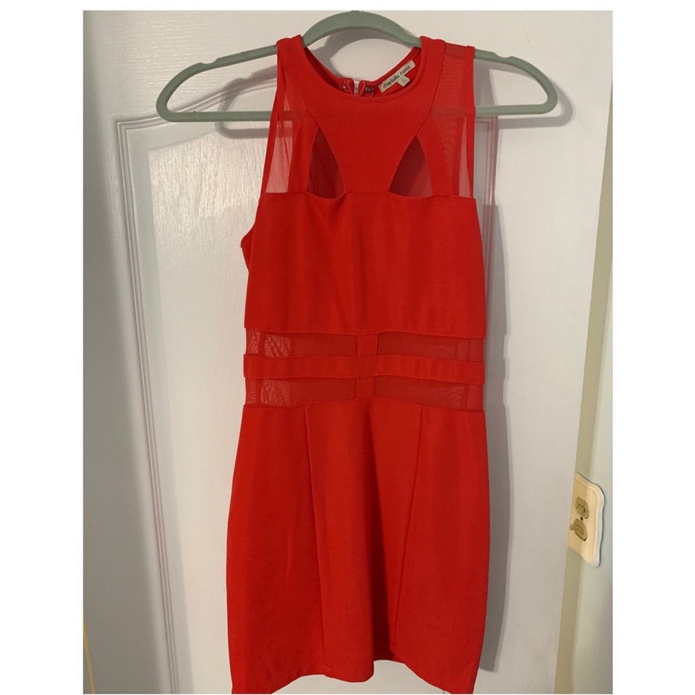 Red Charlotte Russe Sheer Cut Out dress